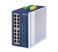 PLANET IGS-4215-16T4X switch di rete Gestito L2/L4 Gigabit Ethernet [10/100/1000] Alluminio, Blu (Planet Industrial 16-Port Manage) [IGS-4215-16T4X]