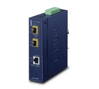 PLANET IGT-1205AT - Industrieller Medienkonverter 10/100/1000T zu 2-port 100/1000X SFP IP30, -40 bis 75øC