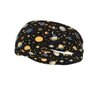 Planet in The Dark - Fascia per il sudore sportiva, traspirante, ad asciugatura rapida ed elastica, unisex