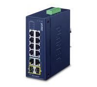 PLANET Industrial 8-Port 10/100TX + Non gestito Fast Ethernet (10/100) Blu