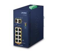 PLANET IP30 Ind 8-P 10/100/1000T Non gestito Gigabit Ethernet (10/100/1000) Supporto Power over Ethernet (PoE) Blu