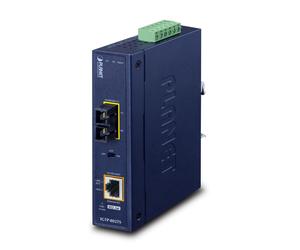 PLANET IP30 Industrial 10/100/1000BAS convertitore multimediale di rete 1000 Mbit/s Blu