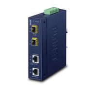 PLANET IP30 Industrial 2-port convertitore multimediale di rete Blu