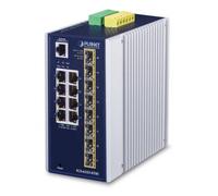 PLANET IP30 Industrial L3 8-Port Gestito Gigabit Ethernet [10/100/1000] Blu, Bia