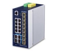 PLANET IP30 Industrial L3 8-Port Gestito Gigabit Ethernet [10/100/1000] Blu, Bia