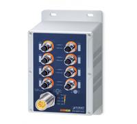PLANET IP67-rated Industrial 8-Port Non gestito Nessuno Supporto Power over Ethernet (PoE) Blu, Grigio