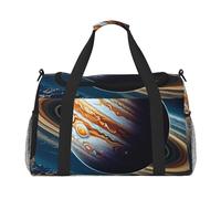 Planet Jupiter - Borsone da viaggio per uomini e donne, borsa da viaggio pieghevole e spaziosa borsa da viaggio per riporre articoli da toeletta, articoli personali, nero, L, Nero , L