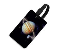 Planet Jupiter - Etichette per bagagli per valigie con scudo per la privacy, borsa da viaggio, targhetta identificativa, per uomini e donne, zaino, stile nero