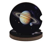 Planet Jupiter - Set di 4 sottobicchieri antiscivolo universali per auto, 6,6 cm, set di accessori per interni dell'auto, unisex