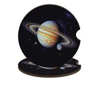 Planet Jupiter - Sottobicchieri per auto, 6,6 cm, 2 pezzi, antiscivolo, universali, per portabicchieri, set di accessori per interni dell'auto, unisex