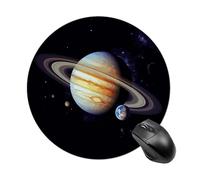 Planet Jupiter Tappetino per mouse rotondo, scorrevole, tappetino per mouse da gioco, ad alta densità, portatile, comodo, per scrivania, casa, ufficio, 19 x 20 cm
