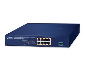 Planet MGS-910XP 8-Port 10/100/1000/2500T 802.3at PoE + 1-Port 10G SFP+ Multigigabit Ethernet Switch (120 Watts PoE Budget, Standard/VLAN mode, desktop size with rackmount kit)