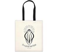 planet naughty IN VULVA VERITAS | Elegante sacchetto in 100% cotone biologico per donne femministe | Borsa unica per forza femminile e amore per sé | Ottimo regalo per le femministe (vulva)