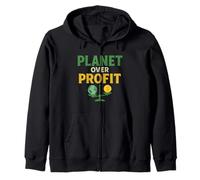Planet Over Profit - Earth Over Money Eco Activist Felpa con Cappuccio