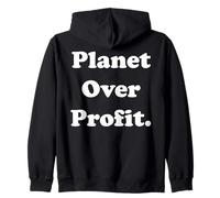 Planet Over Profit Eco Statement Design Felpa con Cappuccio