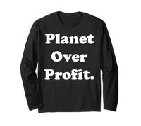 Planet Over Profit Eco Statement Design Maglia a Manica