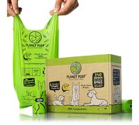 Planet Poop - usa certificate compostabili Dog Poop Bags extra large 22,9 x 43,2 cm con manici 240 count Unscented. Earth friendly più alto nominale D6400 biodegradabile Pet rifiuti borsa a prova di