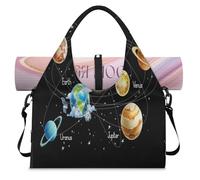 Planet Solar Galaxy Borsone sportivo per donne e uomini Planet Galaxy Weekend Borsa da notte con scomparto per scarpe Borsa a tracolla Tote Bagagli per Yoga Palestra Viaggi, Colore, L, Organizer per