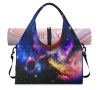 Planet Solar Galaxy Borsone sportivo per donne e uomini Solar Galaxy Weekend Borsa da notte con scomparto per scarpe Borsa a tracolla Tote Bagagli per Yoga Palestra Viaggi, Colore, L, Organizer per