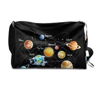 Planet Solar System, borsone in pelle per uomo, donna, ragazzi e ragazze, pianeta galassia weekend, sport, palestra, borsa da viaggio, borsa a tracolla singola, Colore, 18.5L, Organizer per borse
