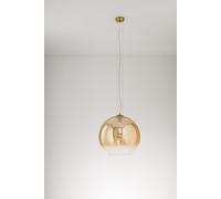 Planet sospensione vetro grande tonda ambra E27