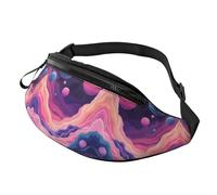 Planet Star - Marsupio a tracolla con stampa alla moda con sistema solare colorato, unisex, stile cosmico, con vita regolabile, per carte di transito e piccoli oggetti, 14 x 35 cm, A34, Taglia unica