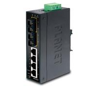 PLANET Switch industriale Fast Ethernet a 4 porte RJ45 + 2 porte Gigabit Combo IP30