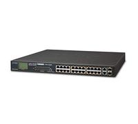 PLANET Switch PoE 24 porte 10/100TX 802.3at Combo PoE 2 porte Gigabit TP/SFP con monitor LCD PoE 300 Watt