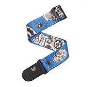 Planet Waves 2" Woven Guitar Strap, Sugar Skulls - Blue, By d'Addario