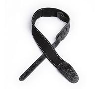 Planet Waves 50CTDX00 Textile Collection - Tracolla per Chitarra, in cotone, con terminali di Pelle, stile Western, larghezza: 50,8 mm, lunghezza: 113,03 cm-134,62 cm, Colore Nero
