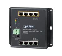 PLANET WGS-804HPT switch di rete Gestito Gigabit Ethernet [10/100/1000] Supporto Power over [PoE] Nero (IP30, IPv6/IPv4, 8-P 1000TP - Wall-mount Managed Switch with 4-Port 802.3AT POE+ [-40 to 75 C],