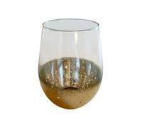 Planet Zero Bicchieri ovali con effetto stellato da 500 ml, unici bicchieri ovali metallizzati colorati cristallini, adatti per acqua potabile, succhi, vino, birra, cocktail, liquori o regalo (oro)