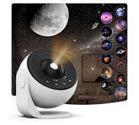 Planetarium - Proiettore di stelle per camera da letto, luce notturna ultra trasparente, con 13 dischi Galaxy sostituibili 4K, rotazione a 360 gradi, luce del cielo reale, per camera dei bambini