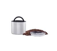 Planetary Design Airscape - Barattolo per caffè in acciaio inox, contenitore per alimenti, coperchio ermetico brevettato, per estrarre l'aria in eccesso e preservare la freschezza (piccolo, acciaio