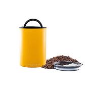 Planetary Design Airscape - Contenitore per il caffè in acciaio inox, con coperchio ermetico brevettato e anti-aria per conservare la freschezza degli alimenti (medio, giallo opaco)