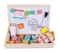 PLANÈTE BOIS Lavagna Magnetica a Doppia Faccia-FSC-030243-66 pezzi-Multicolore-Legno Bambini-Gioco Educativo-Montessori-30 cm x 22 cm-A Partire dai 3 Anni, 030243