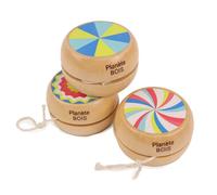 PLANÈTE BOIS - Pacco di 24 Yo-yo - Da Collezionare - 030145YPA - 24 pezzi - Multicolore - Legno - Gioco per Bambini - Ricreazione - Fiera - Vintage - 6 cm x 6 cm - A Partire dai 3 Anni