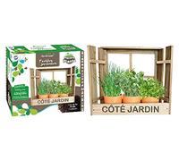 PLANETE PLANTE - Fioriera da Finestra con 3 Vasi in Bambù e 3 Varie Tipologie di Semi da Piantare - Kit da Giardinaggio - 170034 - Legno - Giardino - Natura - Pianta - Fiori - A Partire dai 4 anni