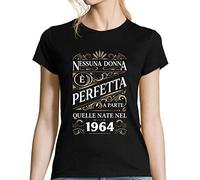 Planetee 1964 T-Shirt Donna Nessuna Donna è Perfetta, a Parte Quelle Nate nel 1964 | Collection Compleanno S