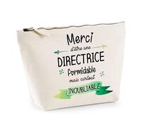 Planetee Astuccio grazie Direttrice indimenticabile | Idea Regalo Collega Lavoro Ritirato Sacchetto Trucco Toilette, beige, Astuccio da toilette