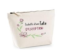 Planetee Astuccio Tata Eccezionale | Idea Regalo Compleanno Natale Famiglia Sacchetto Trucco Toilette Beige, Borsa da toilette, Beige, Astuccio da toilette