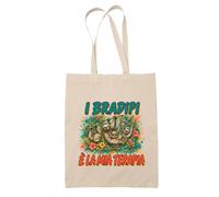 Planetee Borsa di Tela con Scritta I Bradipi È la Mia Terapia | Tote Bag in Cotone a Spalla | Regalo per Lui e per Lei, Compleanno, Natale | Stampata in Bretagna