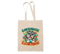 Planetee Borsa di Tela con Scritta Il Mio Schnauzer È la Mia Terapia | Tote Bag in Cotone a Spalla | Regalo per Lui e per Lei, Compleanno, Natale | Stampata in Bretagna