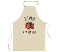 Planetee Grembiule da Cucina Divertente con Scritta Il Tango È La Mia Vita | Grembiule in Cotone 90 × 60 cm, Collo Regolabile | Cucina Pasticceria Barbecue | Regalo per Lui e per Lei, Festa del Papà