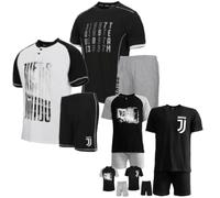Planetex Pigiama Ragazzo Maglietta e Pantaloncini Abbigliamento Tifosi Pigiama Bianco Nero Tifosi Juventini
