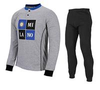 Planetex Pigiama Uomo Inter Lungo Abbigliamento Calcio FC Internazionale PS 26888-M-grigio Melange