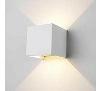 Planetitaly Applique Cubo a LED IP65 per interno/esterno 12W Regolabile 1000lumen Moderno Alluminio (Bianco, Luce Naturale 4000k) ES46-BN