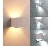 Planetitaly Applique cubo moderno esterni IP65 LED 22W doppio fascio parete muro 2000lm facciata casa albergo negozio terrazzo 230V