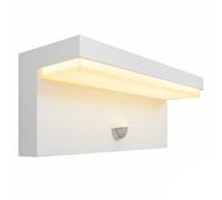 Planetitaly - Applique da Esterno Con Sensore di Movimento e Crepuscolare, Lampada Impermeabile IP54, Colore Bianco, LED CCT-SWITCH da 3000K a 6500K 10W resa 100W (Bianco - Sensore Crepuscolare, CCT)