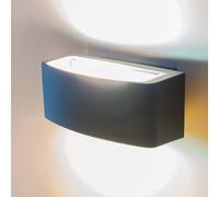 Planetitaly Applique LED da Esterno IP65 1x E27 Doppia Emissione Lampada Intercambiabile Up/Down in Alluminio Lampada Parete, Muro, Luci Facciata, Giardino, Balcone, Alimentazione 230V (Nero)